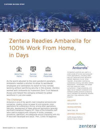 Zentera Ambarella Success Story